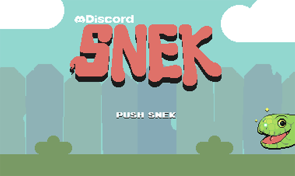 Écran de démarrage du jeu SNEK